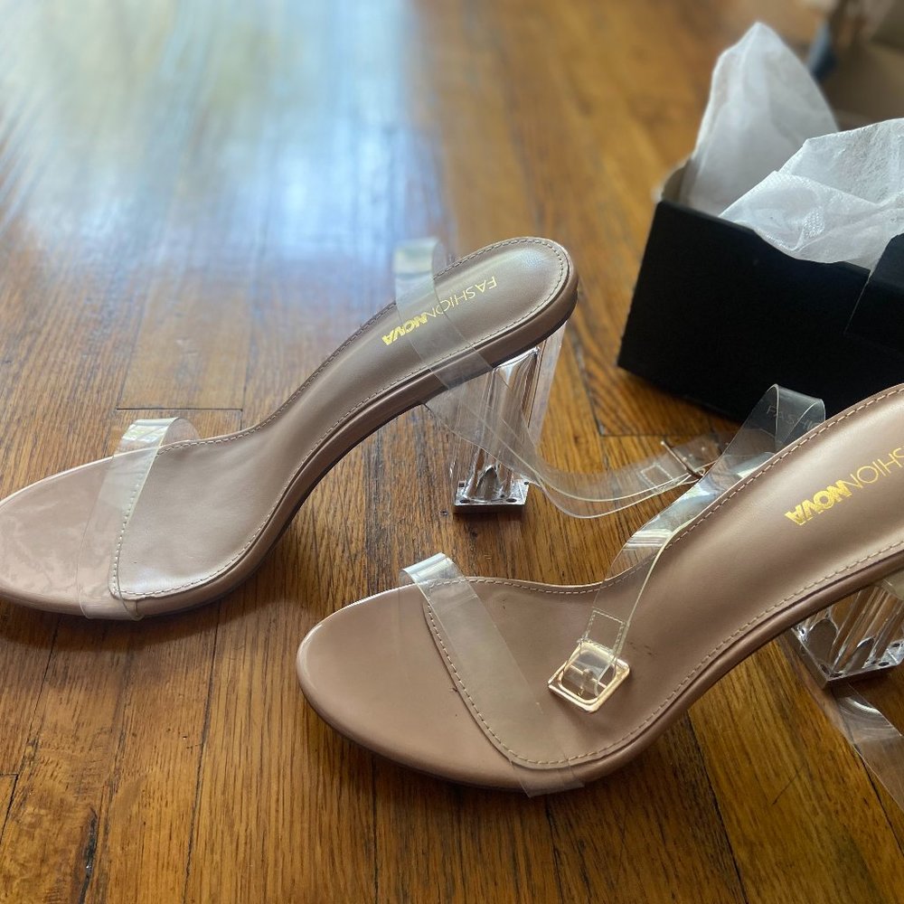 Nude Block Heels